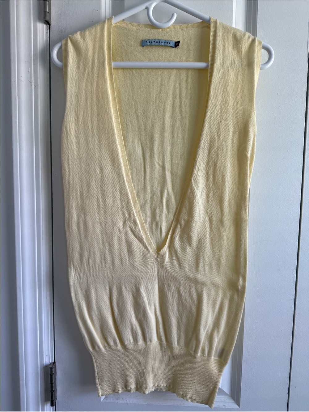 Light Yellow V-Neck Sweater Vest